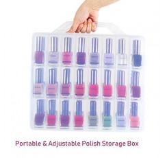 Kissbuty 범용 매니큐어 홀더 주최자 48병 조정 가능한 분배기 공간 절약