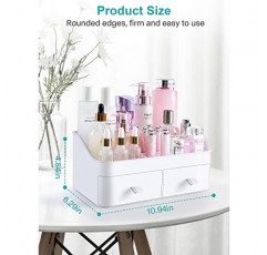 서랍이 있는 GORET 메이크업 정리함, 스킨 케어, 브러쉬, 립스틱, 보석, 매니큐어를 위한 대용량 욕실 수조 정리함, 화장대, 책상, 욕실, 기숙사에 이상적