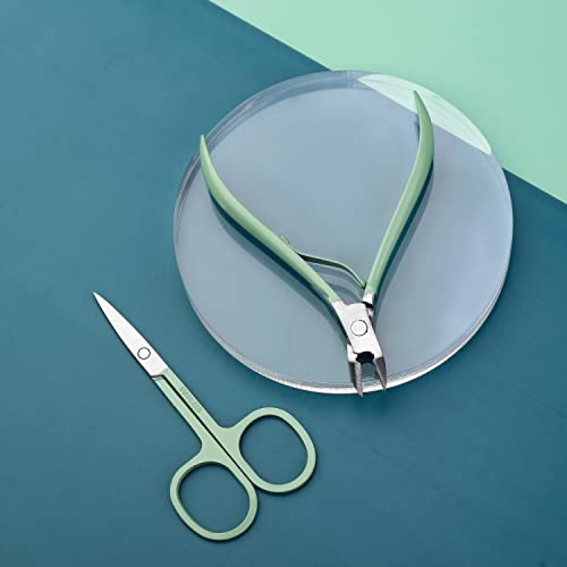 여성용 선물, 매니큐어 세트 전문가용, 손톱깎이, 페디큐어 키트, 16 In 1 그루밍 키트 스테인레스 스틸, 남성용 고급 가죽 여행용 케이스가 포함된 발톱 가위 도구 민트 업그레이드 버전