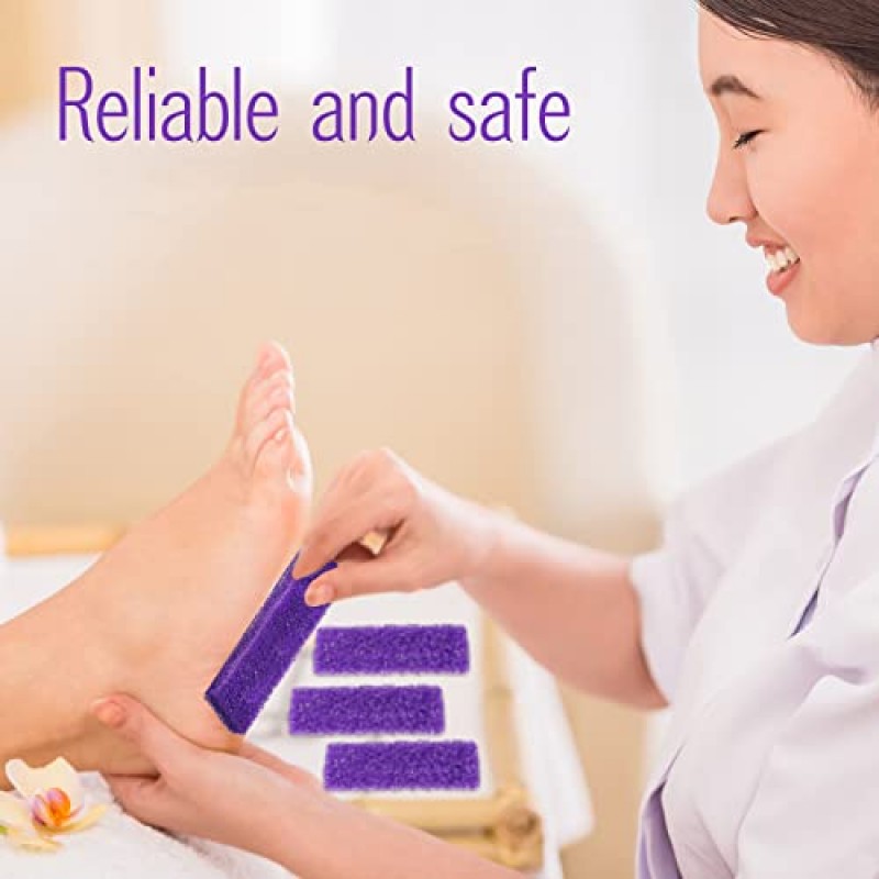 Batiyeer 100 Pcs 발 스크러버 용 경석 돌 죽은 피부 일회용 발 경석 발 샤워 스크러버 발 뒤꿈치 큐티클 캘러스 리무버 목욕 스파 (보라색) 용 발 스크러버