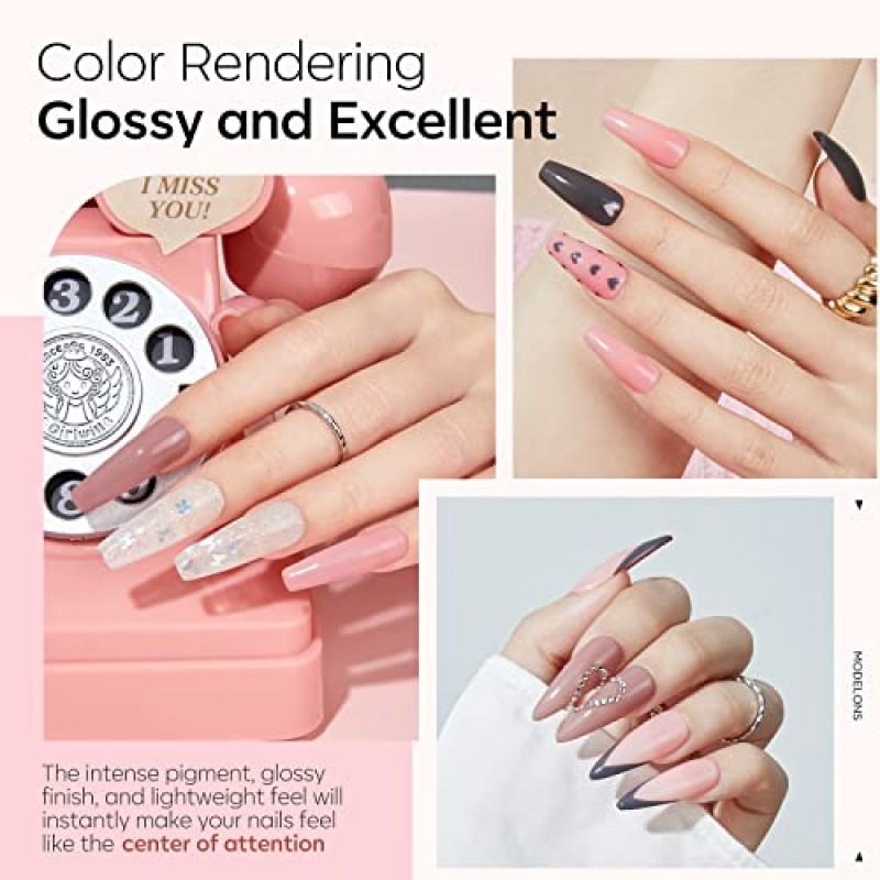 Modelones 22 Pcs 딥 파우더 네일 키트 스타터, 6 가지 색상 누드 클리어 블랙 핑크 디핑 파우더 에센셜 리퀴드 세트 (베이스 탑 코트 액티베이터 포함) 초보자 스타터를위한 프랑스 매니큐어 세트 올인원 키트 DIY at Home