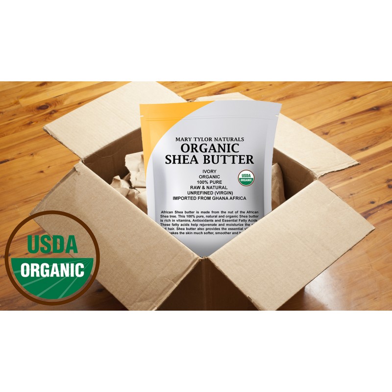 Mary Tylor Naturals 유기농 시어 버터 8온스 — USDA 인증 생, 비정제, 아이보리 가나 아프리카산 — 머리카락, 피부 손톱 및 DIY 프로젝트에 적합