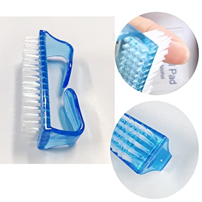 YUBO 12Pcs 플라스틱 손잡이 브러시 네일 청소 브러시 ​​내구성 클리너 스크러빙 도구 먼지 브러시 제거 개인 네일 케어 클리너 브러시 네일 아트 브러쉬