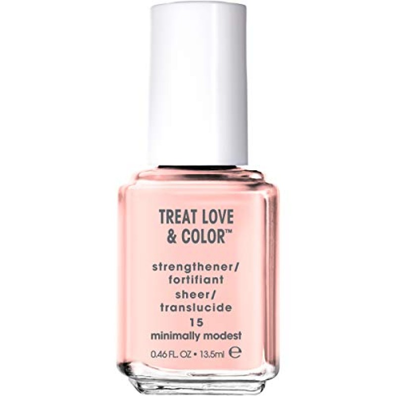 essie Treat Love & Color 매니큐어는 보통부터 건조하고 부서지기 쉬운 손톱을 위한 것입니다. 최소한의 보통 수준, 0.46 fl. 온스
