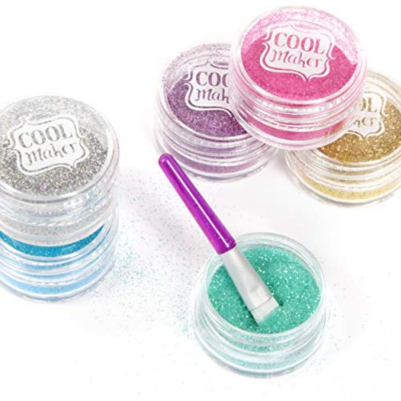 Cool Maker, 8세 이상 어린이를 위한 매니큐어 5개용 GO Glam glitter Nails DIY 활동 키트