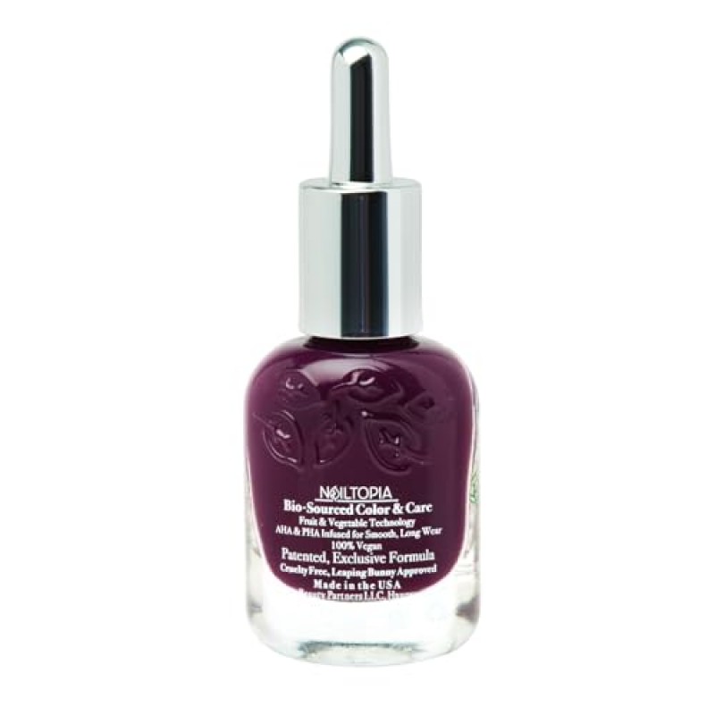 Nailtopia 바이오 공급, 칩 프리 네일 래커 - 완전 천연, 강화 비오틴 및 슈퍼푸드 주입 폴란드어 - 칩 방지 포뮬러 - 속건성, 오래 지속되는 마모 - 밤이 오면 - 0.41 온스