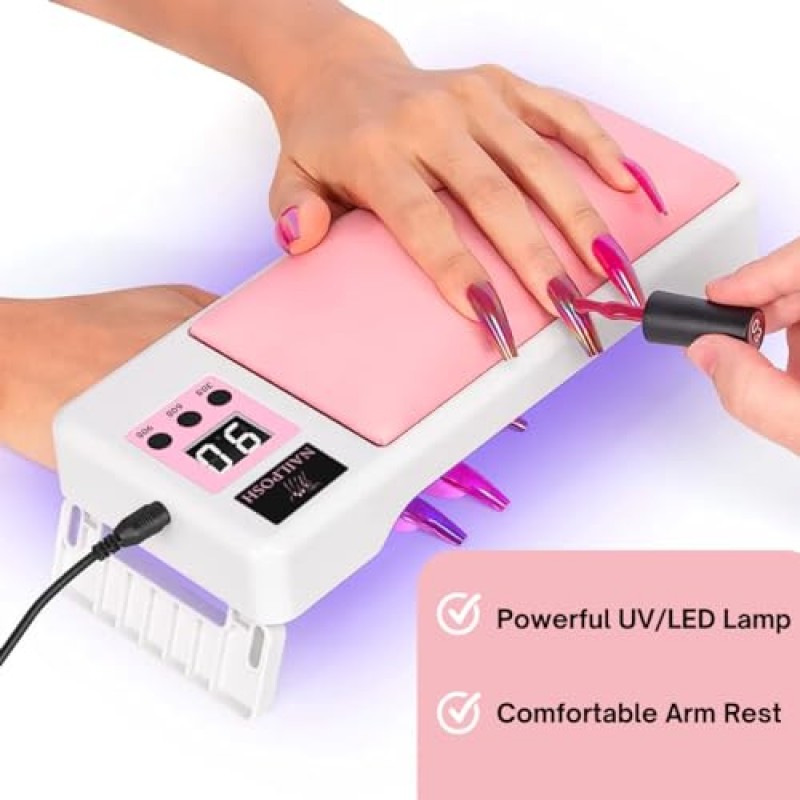 NailPosh 2 in 1 UV 네일 램프 및 네일용 팔걸이