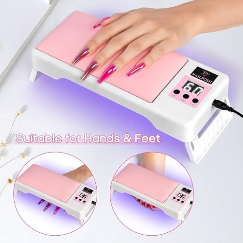 NailPosh 2 in 1 UV 네일 램프 및 네일용 팔걸이