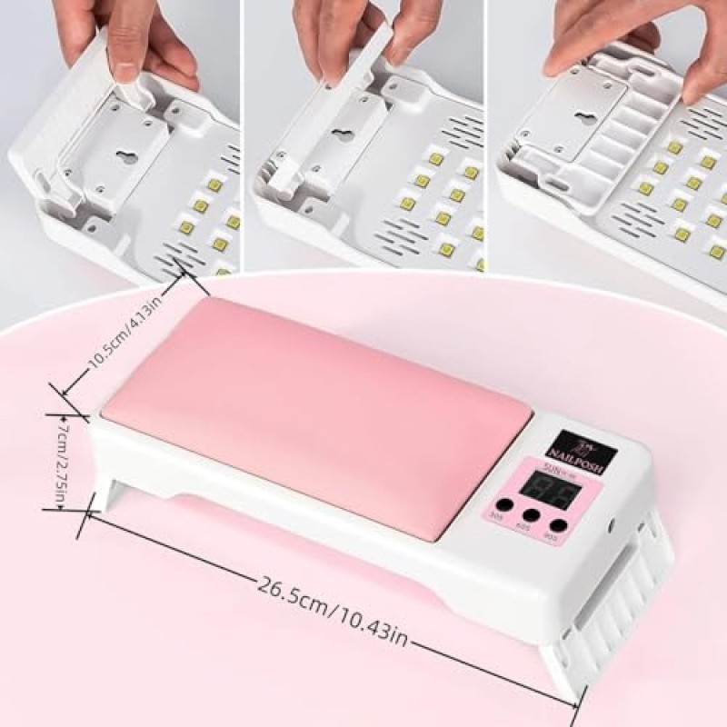 NailPosh 2 in 1 UV 네일 램프 및 네일용 팔걸이