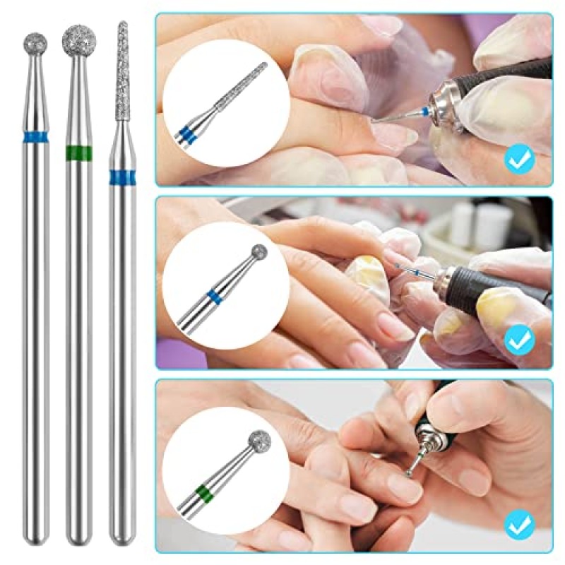 네일 드릴용 샌딩 밴드 샌딩 밴드 네일 드릴 비트 210 Pcs 샌딩 밴드 전기 네일 드릴 네일 준비 도구용 박스형 3/32
