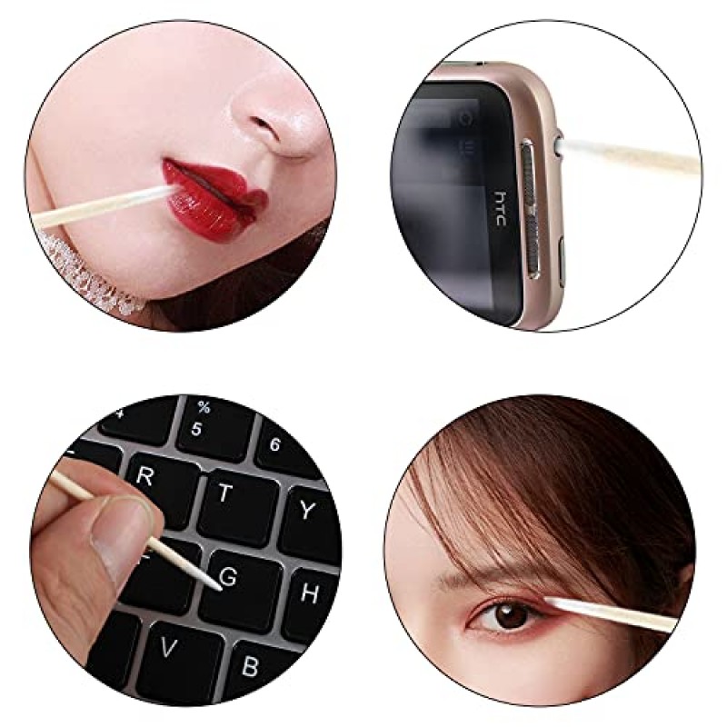 Senkary 1200 카운트 마이크로 블레이드 면봉 뾰족한 면봉 정밀 메이크업, 문신 영구 용품(2.75인치)