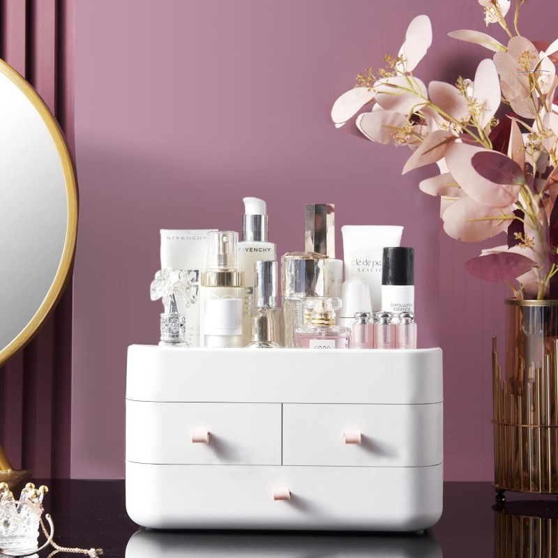 화장대용 MIUOPUR 메이크업 정리함, 서랍이 있는 욕실 카운터 정리함, 화장품 및 스킨 케어용 수조 정리함, 립스틱, 아이섀도, 매니큐어, 브러쉬에 이상적 -녹색