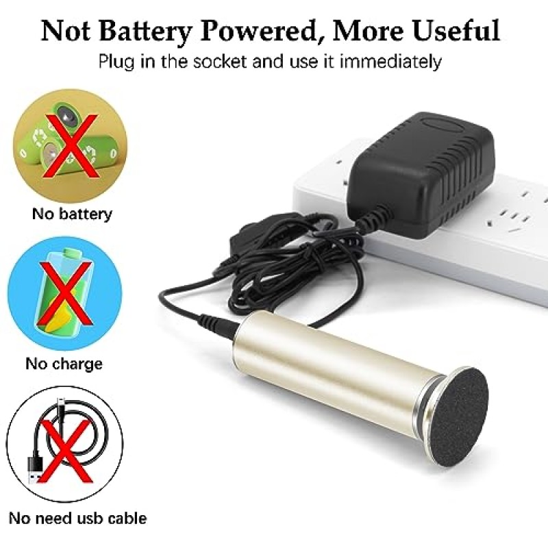 60개 사포 디스크가 포함된 전기 발 굳은살 제거제(속도 조절 가능), 전문 전자 발 파일 발 샌더 그라인더 페디큐어 도구 죽은 하드 스킨 리무버, FCR-1 골드