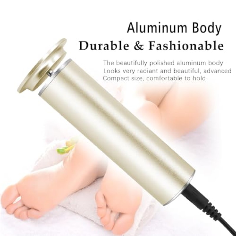 60개 사포 디스크가 포함된 전기 발 굳은살 제거제(속도 조절 가능), 전문 전자 발 파일 발 샌더 그라인더 페디큐어 도구 죽은 하드 스킨 리무버, FCR-1 골드