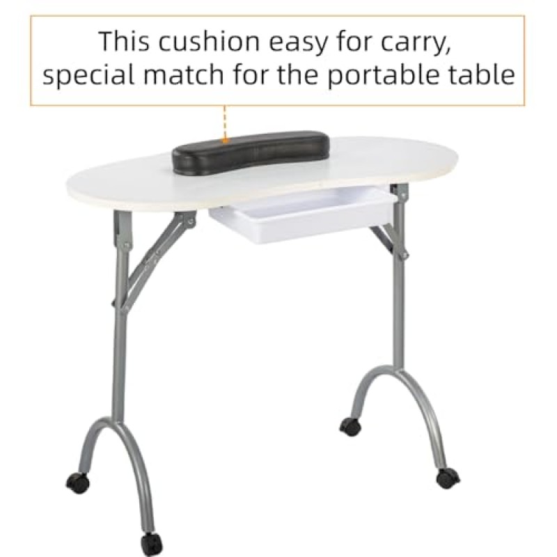 QUEESALN 매니큐어 핸드 쿠션 베개 패드, 매니큐어 핸드 쿠션, 매니큐어 테이블 휴대용 네일 테이블 핸드 쿠션 베개, 네일 아트 도구 핸드 쿠션, 네일 스파 네일 아트 살롱 홈 네일 테크(블랙)