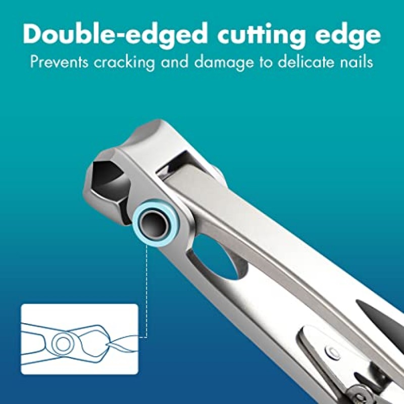 Tokokimo 두꺼운 손톱용 발톱깎이, 5개입 자란 발톱깎기 세트 노인을 위한 스테인레스 스틸 발톱깎기 헤비 듀티 롱 핸들 두꺼운 손톱깎이 내향성 발톱깎기 크리스마스 선물