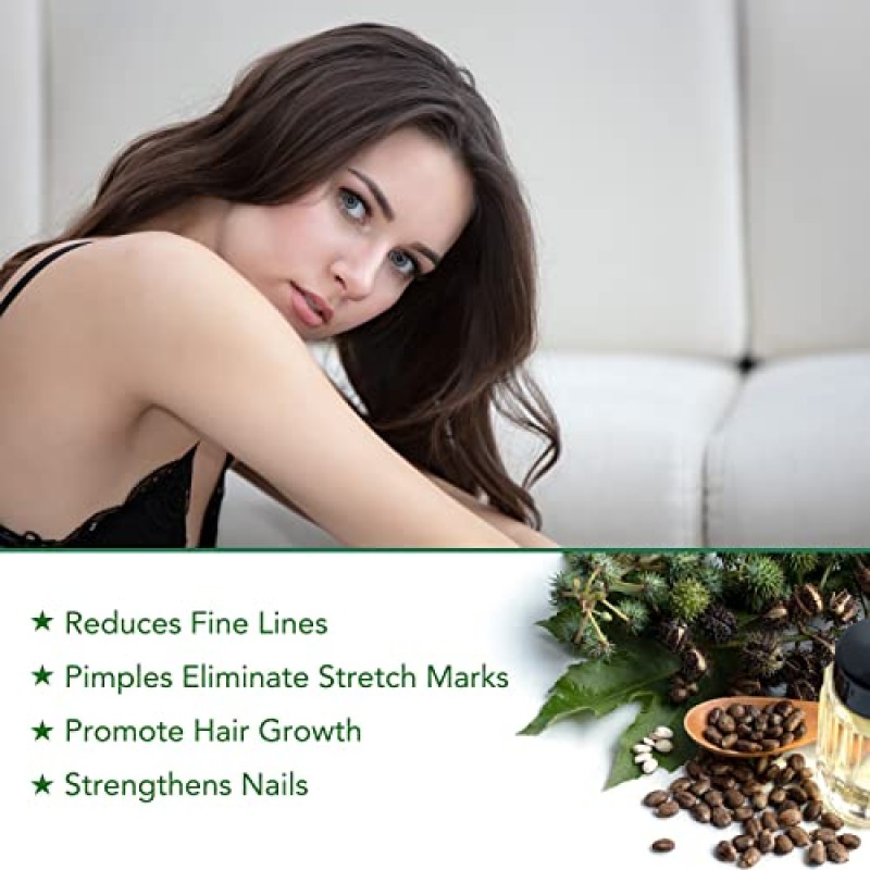 CAPTBDZW 모발 성장을 위한 자메이카 블랙 캐스터 오일 페퍼민트, 100% 순수 유기농 냉간 압착 비정제, 모발 성장 촉진, 피부 보습제, 속눈썹, 눈썹 및 모발 오일 및 바디 오일 60Ml