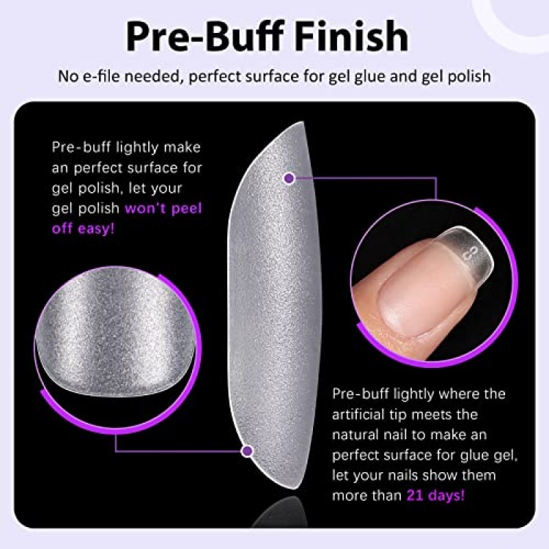 젤 네일 키트 - BTArtbox 젤 네일 팁 및 접착제 젤 키트, 300개 짧은 정사각형 소프트 젤 네일 팁, 젤 네일 접착제 및 네일 램프가 포함된 팁 프라이머 아크릴 네일 연장 키트