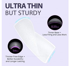 젤 네일 키트 - BTArtbox 젤 네일 팁 및 접착제 젤 키트, 300개 짧은 정사각형 소프트 젤 네일 팁, 젤 네일 접착제 및 네일 램프가 포함된 팁 프라이머 아크릴 네일 연장 키트