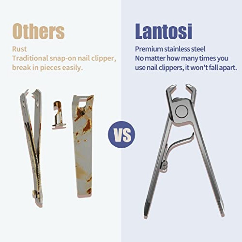 Lantosi 손톱깎이, 울트라 샤프 와이드 조 오프닝 두꺼운 손톱 커터, 천연 대리석 표면을 갖춘 스테인레스 스틸 전문가용 손톱 및 발톱깎기(검은색)