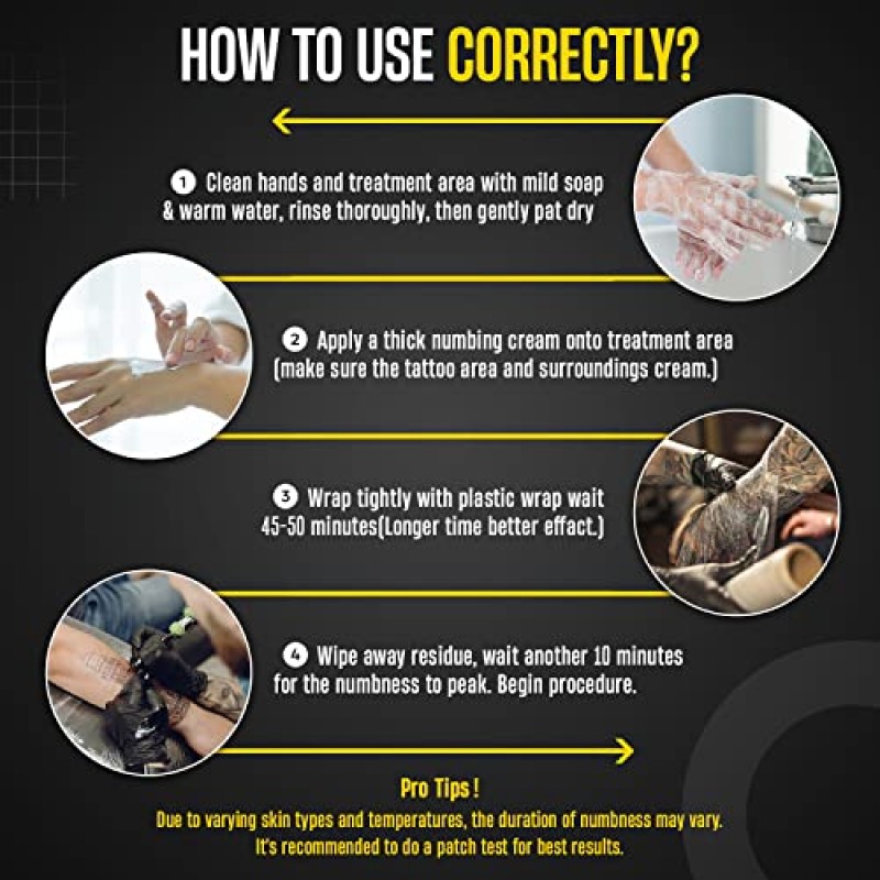 Nupharmisto 문신 마비 크림(50ml/1.7floz), 6시간 최대 강도 무통 문신 마비 크림, 5x 마비, 에뮤 오일 및 아르니카.50ml