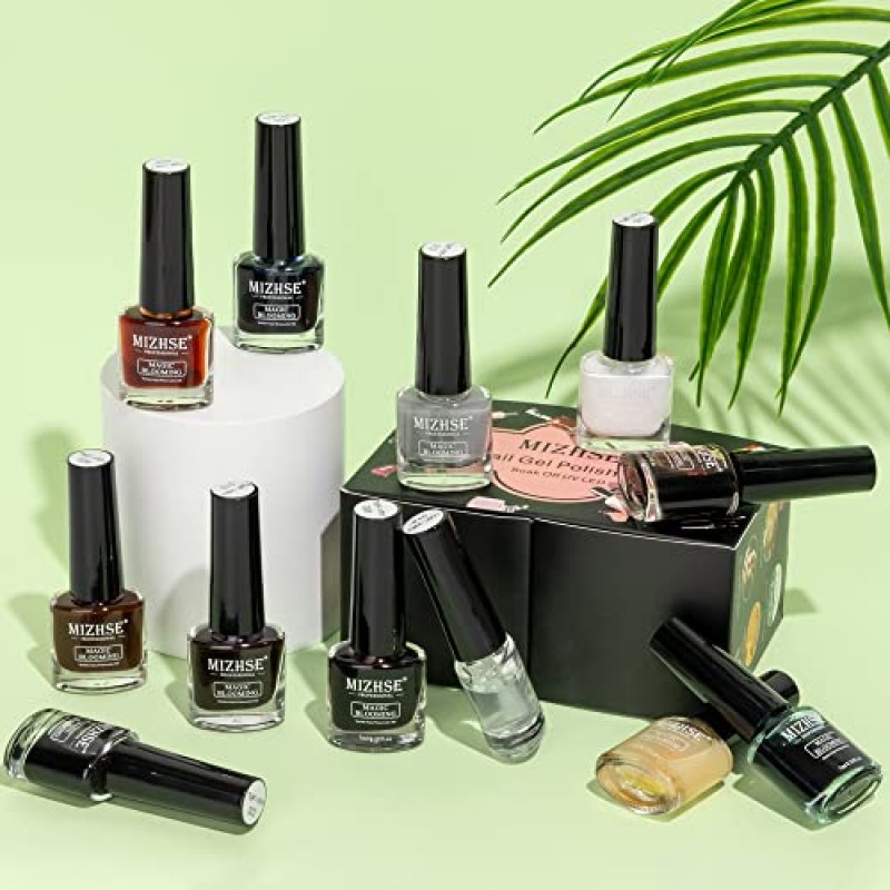 MIZHSE 12PCS 대리석 매니큐어, 손톱 용 피는 젤 대리석 잉크 골드 블루 퍼플 네일 잉크 수채화 매직 블러섬 젤 매니큐어 네일 살롱 홈 DIY
