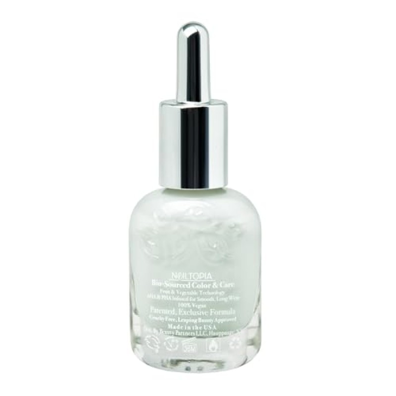 Nailtopia 바이오 공급, 칩 프리 네일 래커 - 천연, 강화 비오틴 및 슈퍼푸드 주입 광택제 - 칩 방지 포뮬러 - 속건성, 오래 지속되는 마모 - 아침 안개 - 0.41온스