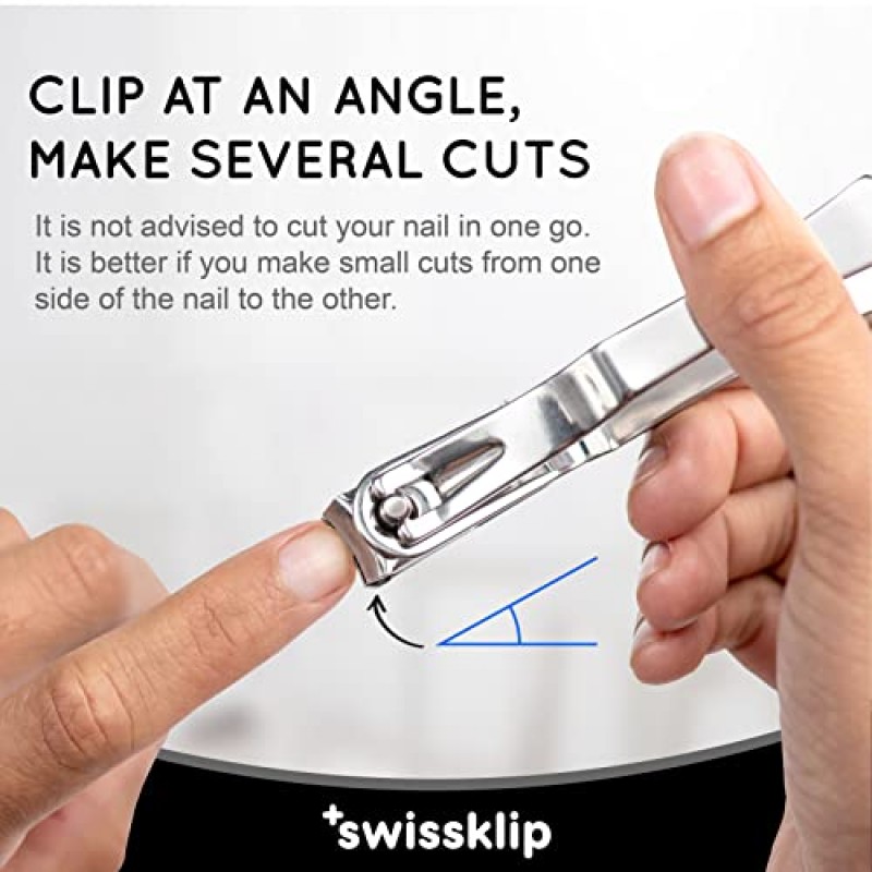 Swissklip 남성용 손톱깎이 성인용 손톱깎이로 적합함 여성용 손톱깎이로도 사용 가능 I Swissklip 손톱깎이 최고의 손톱깎이 중 비율(1팩)