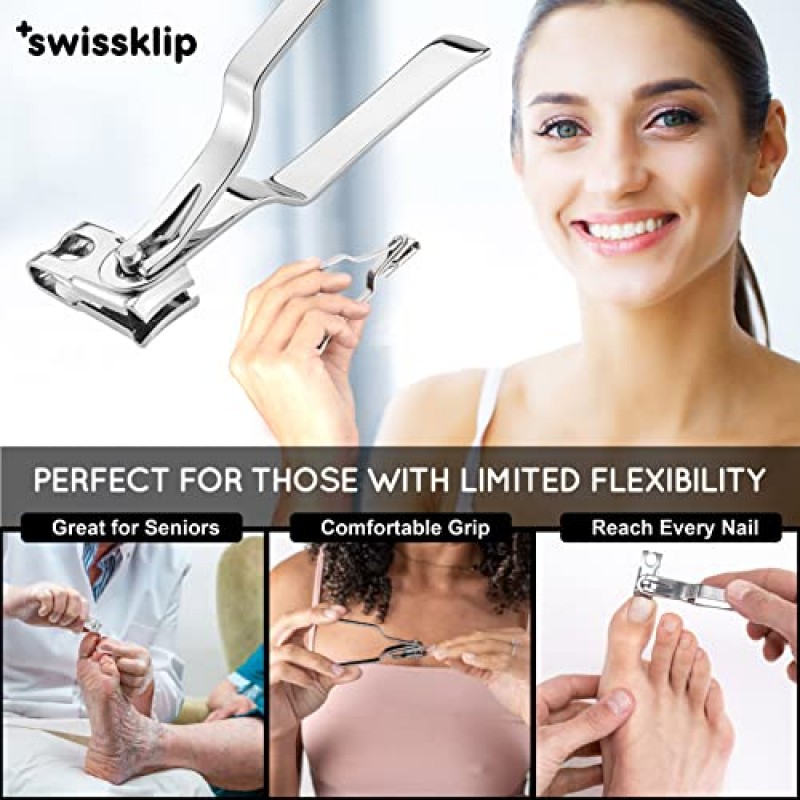 Swissklip 남성용 손톱깎이 성인용 손톱깎이로 적합함 여성용 손톱깎이로도 사용 가능 I Swissklip 손톱깎이 최고의 손톱깎이 중 비율(1팩)