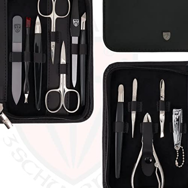3 Swords Germany - 브랜드 품질 12피스 매니큐어 페디큐어 키트 세트 - 네일 관리 도구 - Made in Solingen Germany (265)
