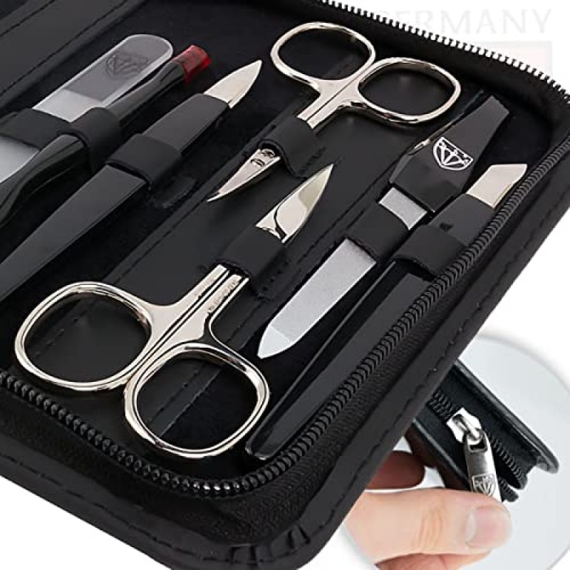 3 Swords Germany - 브랜드 품질 12피스 매니큐어 페디큐어 키트 세트 - 네일 관리 도구 - Made in Solingen Germany (265)