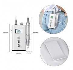 AIRSEE 충전식 30000RPM 전기 네일 드릴 아크릴 손톱을 위한 전문 휴대용 E 파일 기계 자연 확장 젤 네일 폴란드어 큐티클, 살롱 사용 또는 홈 DIY를 위한 무선 고속 흰색