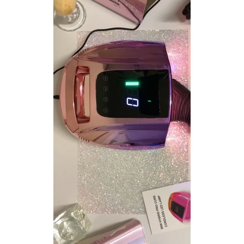 CHENYIYI 96W 충전식 UV LED 네일 램프, LCD 디스플레이 자동 센서가 장착된 손톱용 휴대용 무선 자외선, 살롱용 젤 폴리쉬 광 경화 램프용 전문 네일 건조기(보라색)