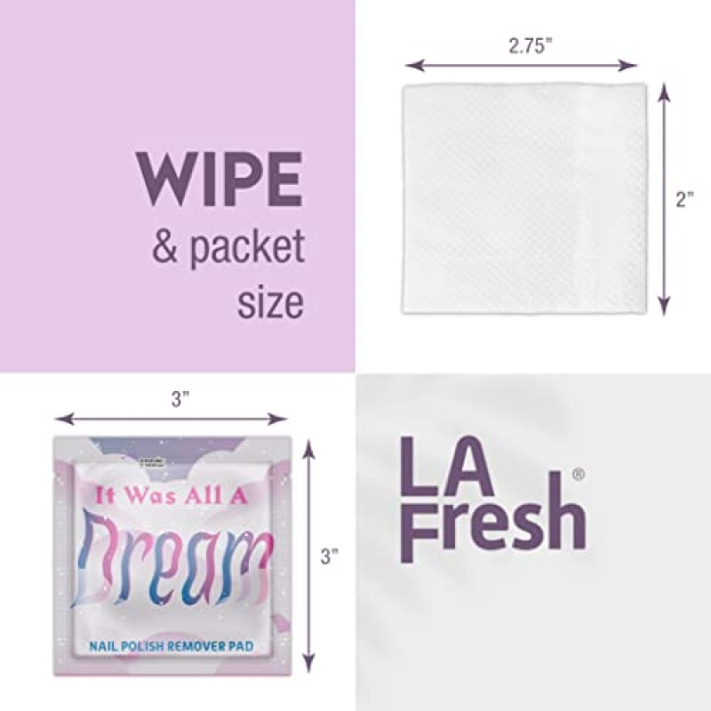La Fresh 매니큐어 리무버 물티슈(라벤더, 알로에 베라, 비타민 E 팩, 200ct 아세톤 주입 패드 포함) - 네일 케어 여행 필수품