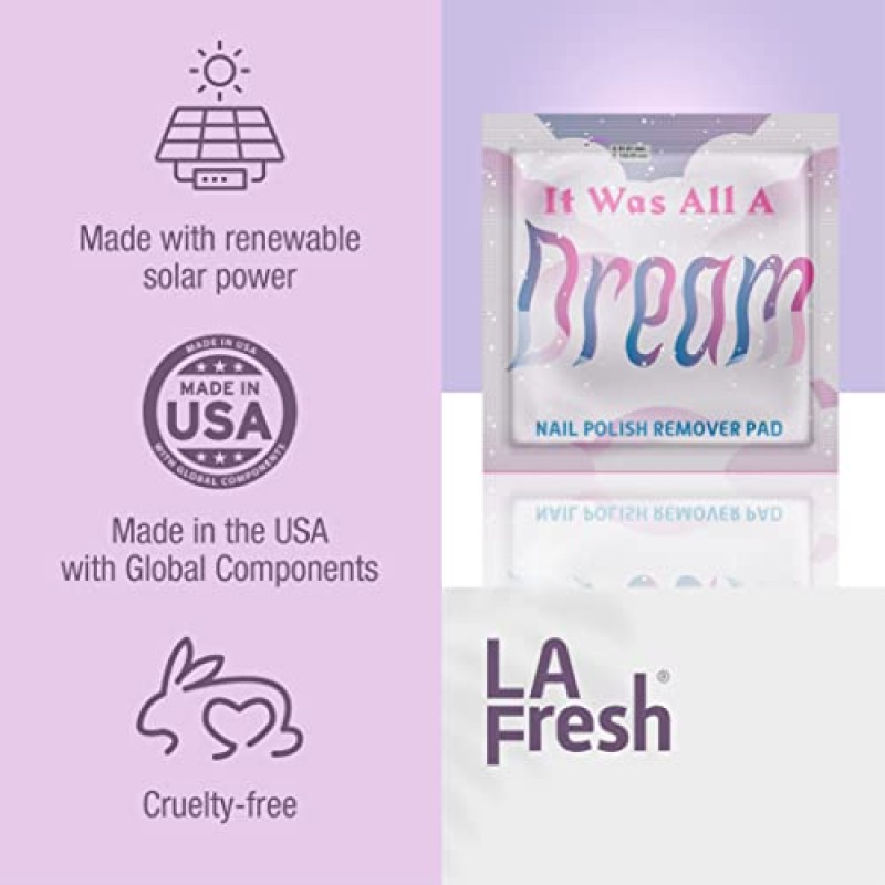 La Fresh 매니큐어 리무버 물티슈(라벤더, 알로에 베라, 비타민 E 팩, 200ct 아세톤 주입 패드 포함) - 네일 케어 여행 필수품