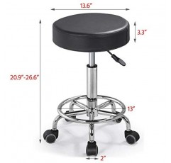 Yaheetech 37인치 접이식 매니큐어 테이블 네일 데스크 워크스테이션/휴대용 케이스/스파 미용실용 바퀴/조절식 살롱 의자 360° 회전 의자 세트 블랙