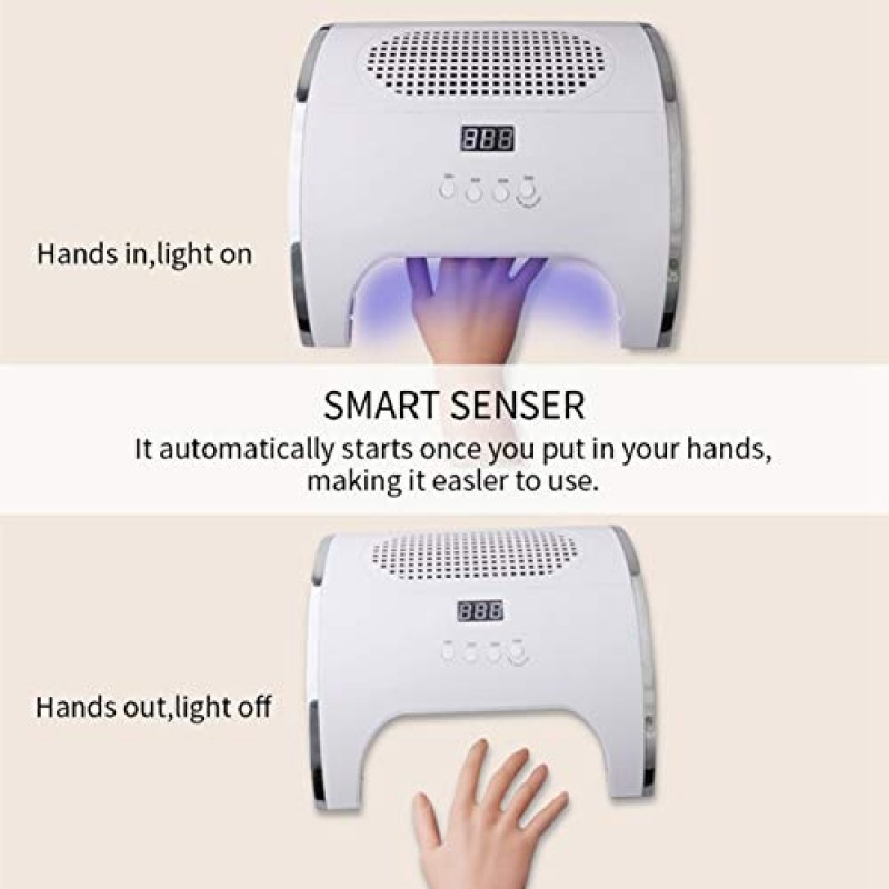 네일 먼지 추출기, 2 In1 적외선 센서 먼지 청소기, 집진기 기계 1 경화 램프, 10S / 30S / 60S / 99S 타이머, 램프용 매니큐어 모든 젤 매니큐어용(미국)
