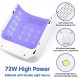 손톱용 72W 전문 자외선 | 타이머 4개를 갖춘 충전식 무선 UV LED 네일 램프 | 대형 LCD 디스플레이를 갖춘 전문가용 네일 드라이어