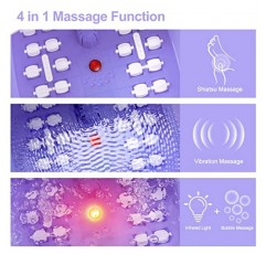 열 거품과 진동 마사지 및 제트 기능이 있는 발 스파 목욕 마사지기, 16온스 진정 라벤더 발 담그기 엡섬 솔트, 적외선이 있는 CANGO 발 담그기, 마사지 롤러 22개, 온도 조절 가능 - 보라색