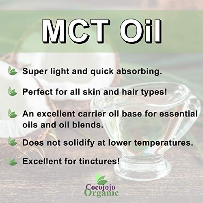MCT 오일 - 100% 순수, 코코넛에서 추출한 분별 코코넛 오일, 유전자 변형 성분 없음, 중쇄 트리글리세리드, 비건, 벌크 캐리어 오일 - 32온스 - 피부, 모발, 손톱, 바디, 입술, 얼굴 모발용 - 프리미엄 등급 A