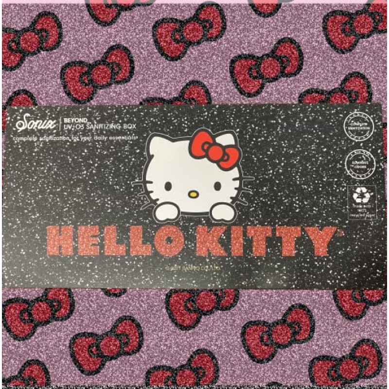 Sonix x Hello Kitty Beyond UV+O3 소독제 상자 및 범용 충전기, 휴대폰, 마스크, 메이크업 브러쉬, 네일 도구용 UV 및 오존 상자