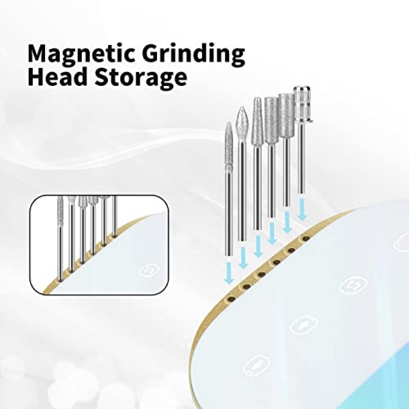 아크릴 손톱용 Madenia 충전식 네일 드릴 및 7개 세라믹 네일 드릴 비트 세트