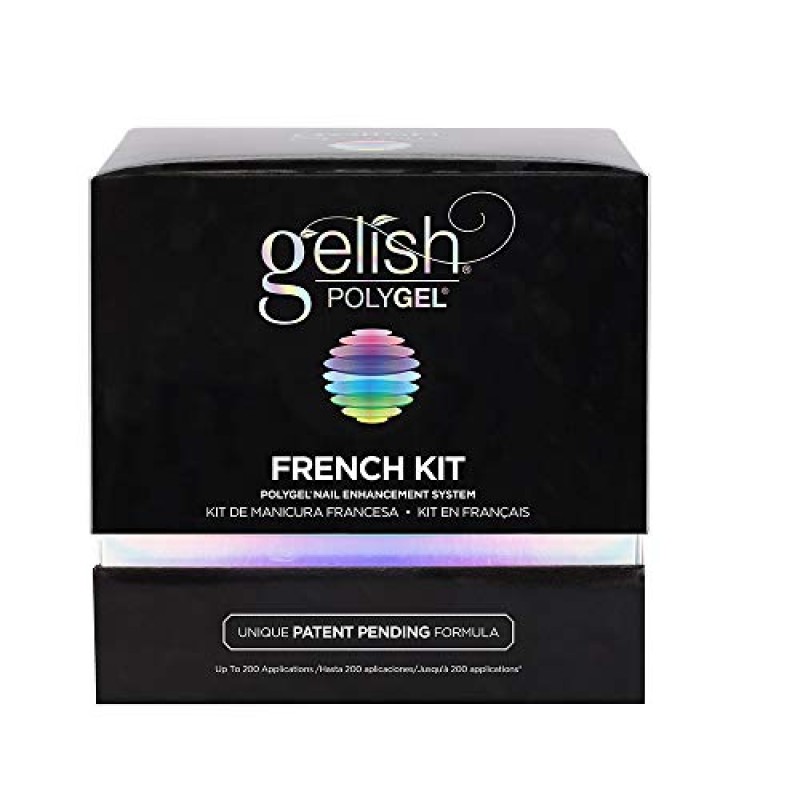 Gelish PolyGel 브랜드 네일 강화 프렌치 키트, 쉬어 피니시