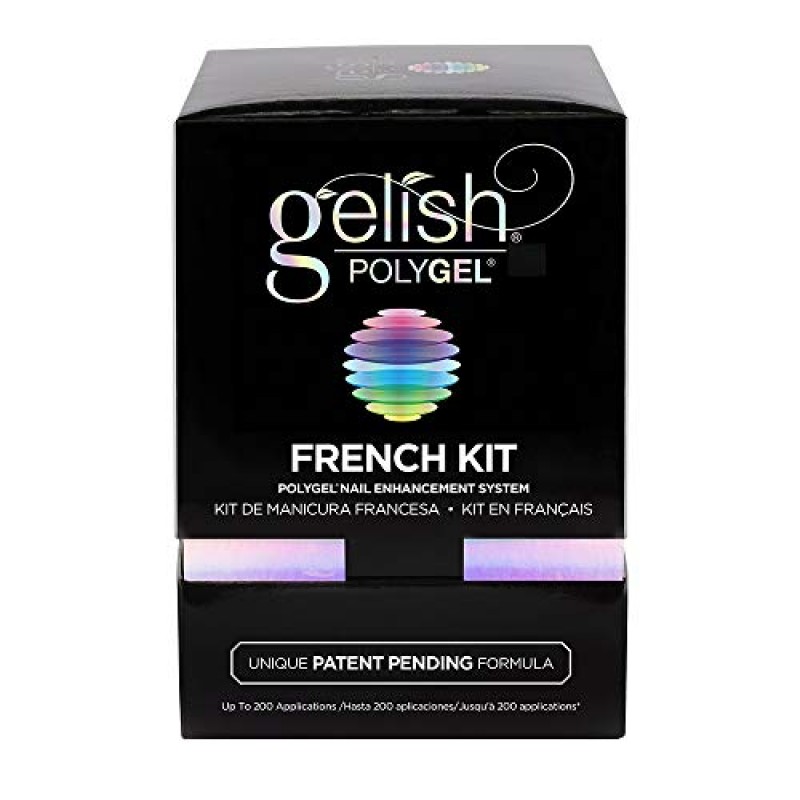 Gelish PolyGel 브랜드 네일 강화 프렌치 키트, 쉬어 피니시