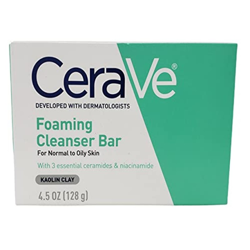 중성 및 지성 피부용 CeraVe 포밍 클렌저 바 - 클렌저 바 6개 묶음 - 무향 - 4.5온스 클렌징 바