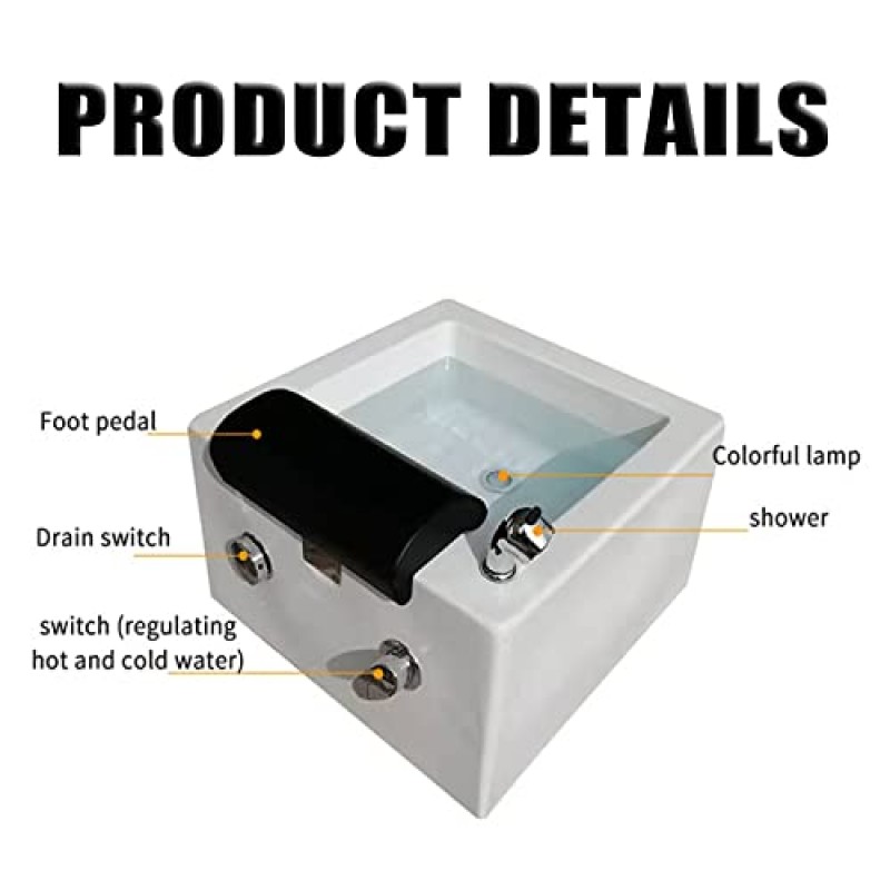 발을 담글 수 있는 발 욕조, 물 발 마사지기, 거품 목욕, 발 관리, 피곤한 발을 진정시키고 휴식을 취하기 위한 온도 조절 스위치, 컬러 라이트 포함.