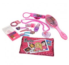 Barbie - Townley Girl 18개 화장품 메이크업 선물 상자 세트에는 립글로스, 매니큐어, 아이섀도, 헤어 액세서리 등이 포함되어 있습니다! 파티, 외박, 화장에 완벽한 3세 이상의 여아용