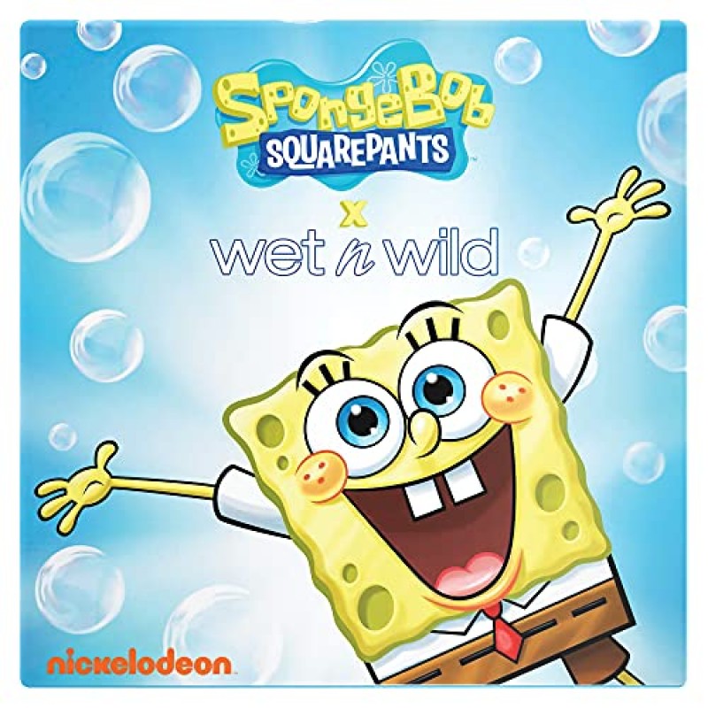 Wet n Wild Squarepants 메이크업 컬렉션 메이크업 브러쉬 메이크업 스펀지 아이섀도우 팔레트 프라이머 스프레이 310014265, 스폰지밥 PR 박스, 35.2온스