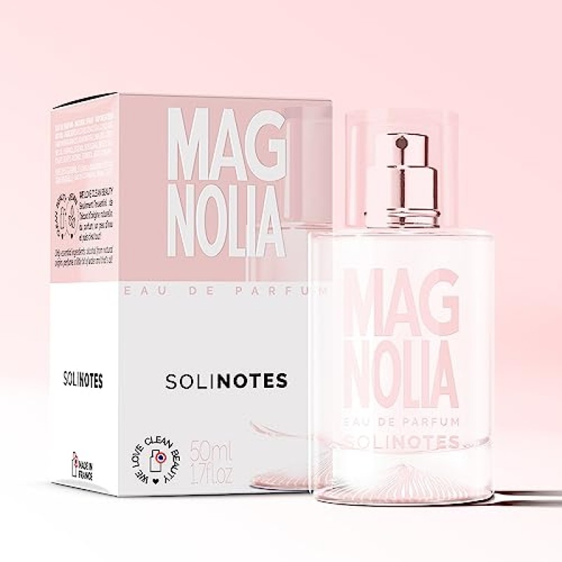 SOLINOTES 매그놀리아 여성용 향수 - 오 드 퍼퓸 | 섬세한 꽃과 진정시키는 향기 - 프랑스산 - 비건 - 1.7 fl.oz