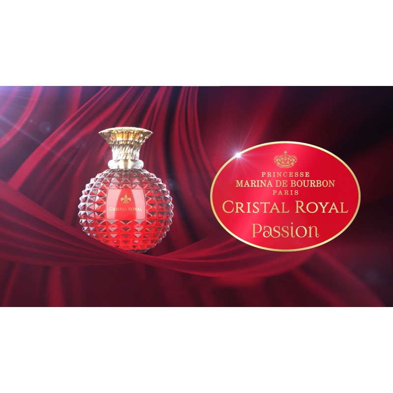 Marina de Bourbon Cristal Royal Passion by Princesse 여성용 오 드 퍼퓸 - 배, 블랙커런트, 베르가못으로 시작 - 자스민 및 바이올렛 혼합 - 우아한 여성용 - 3.4 온스